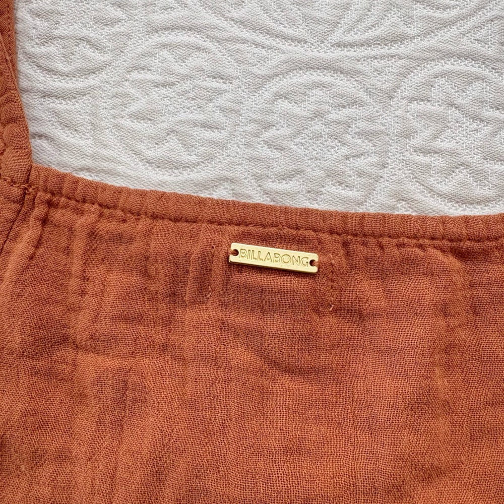 Billabong Lightweight Cotton Crop Top and Pants Set, Toffee Sz S - Picture 6 of 7